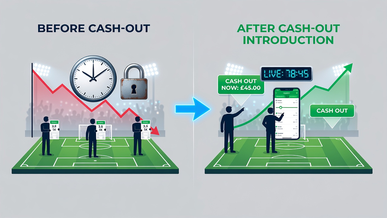 Graph displaying increase in cash-out usage during live football matches over recent seasons